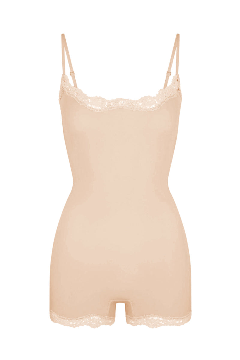 Lace Series Women's Spaghetti Strap Lace Trim Breathable Playsuit