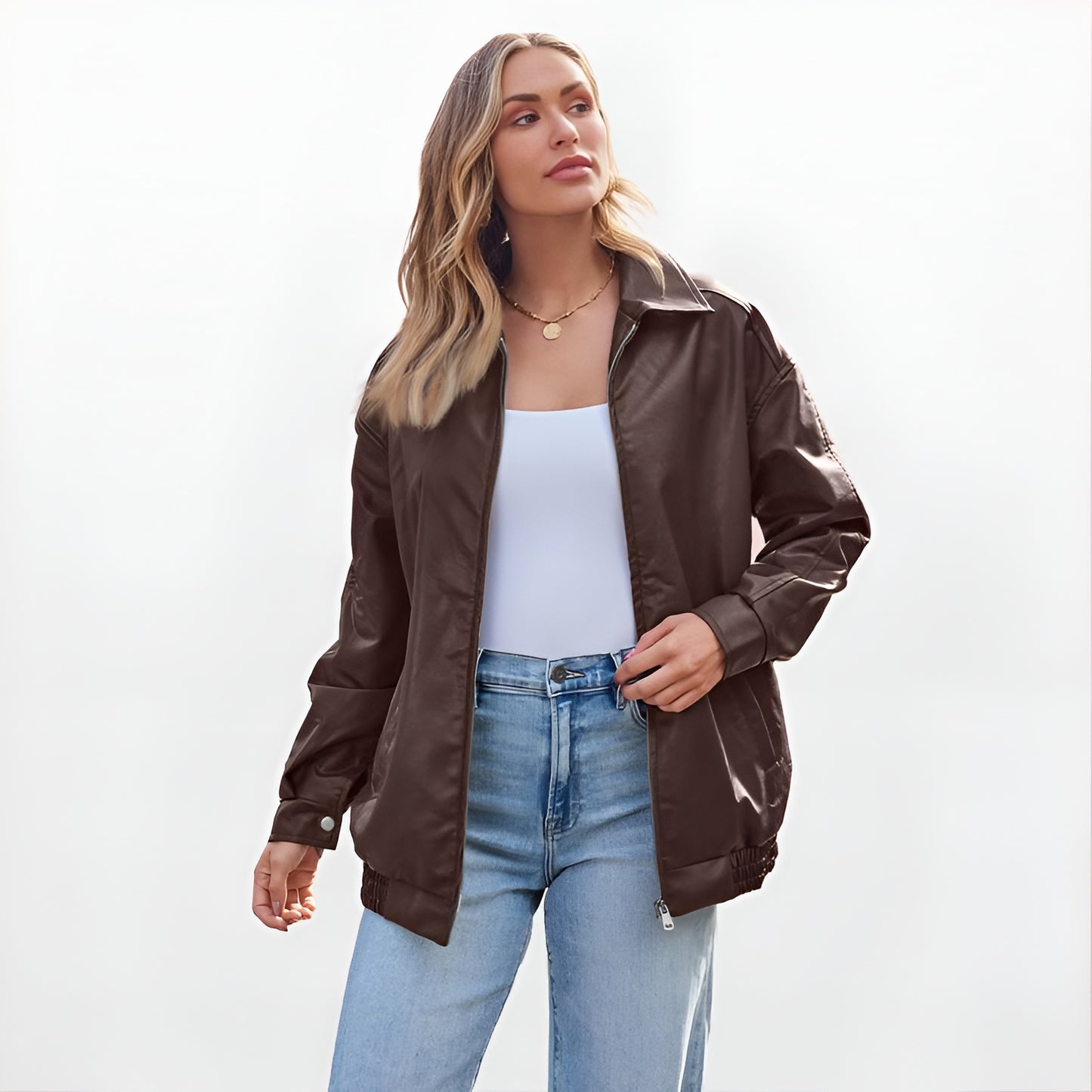 Alore Rebel Oversized Faux Leather Jacket