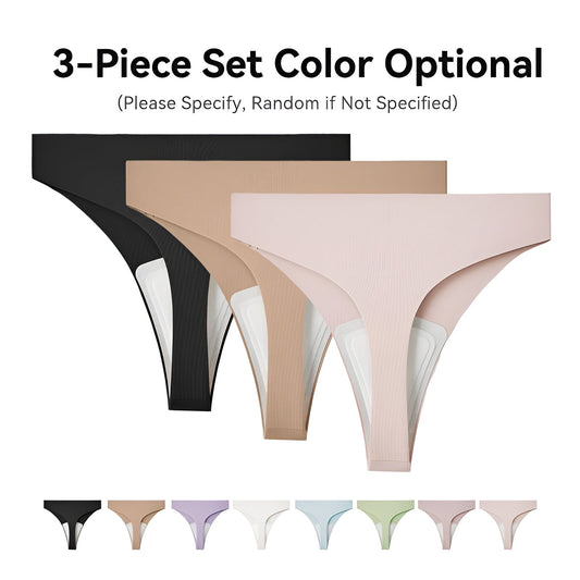 Neria Women's Seamless Cotton Thongs (3-Pack)