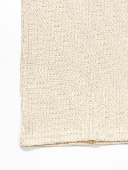 Cozy Solid Round Neck Short Sleeve Top & Wide Leg Trousers Co-ord