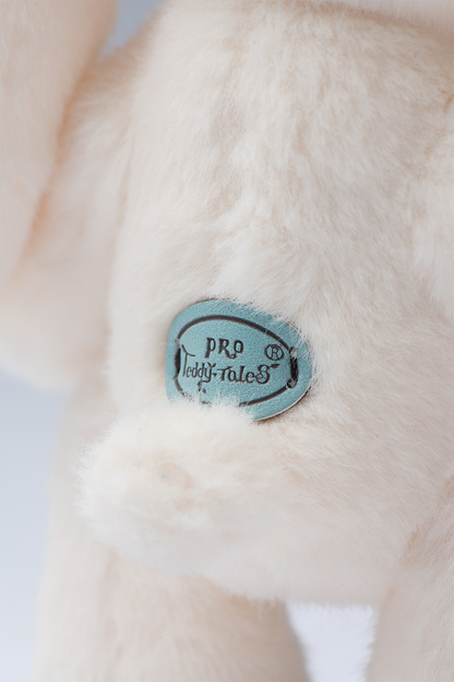 Lina Bear Pocket Series - White Drop Ear Bunny with Pink Cherry Dress(15CM)