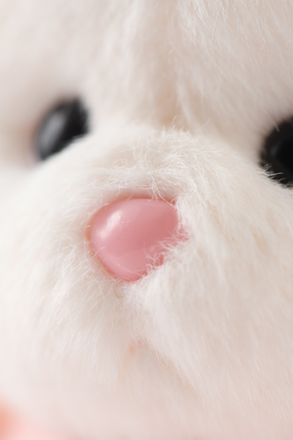 Lina Bear Pocket Series - White Drop Ear Bunny with Pink Cherry Dress(15CM)