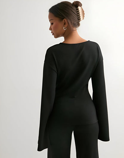 Neria Luxury Wide-Sleeve Sweat