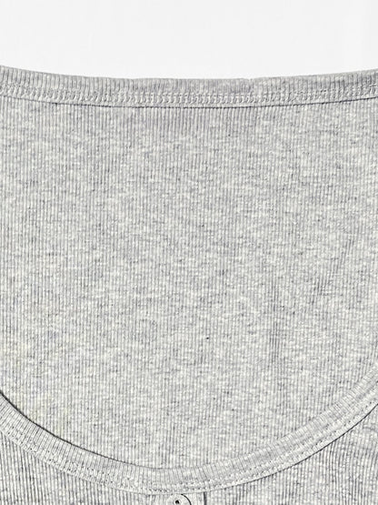 Classy U-Neck Button Decor Tank Top & Wide Leg Trousers with Lace Trim Camisole Three-Piece Set