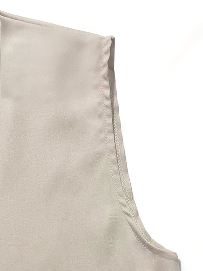 Notch Lapel Cap Sleeve Waist Tie Blazer Top & Wide Leg Trousers Co-ord