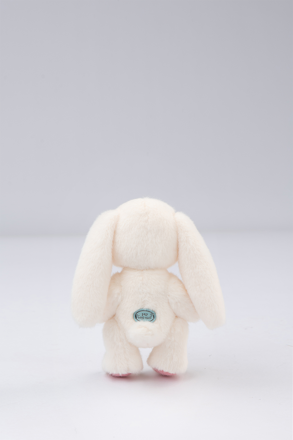 Lina Bear Pocket Series - White Drop Ear Bunny with Pink Cherry Dress(15CM)