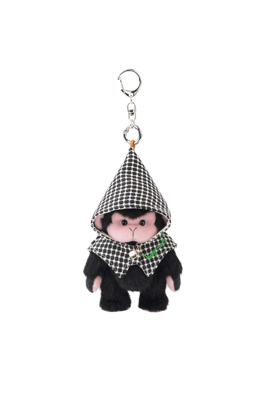 Lina Monkey in Pink Face with Black & White Cloak(12cm)
