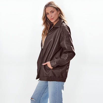 Alore Rebel Oversized Faux Leather Jacket