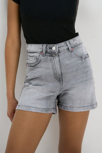 Versatile High Waist Multi-Pocket Denim Shorts