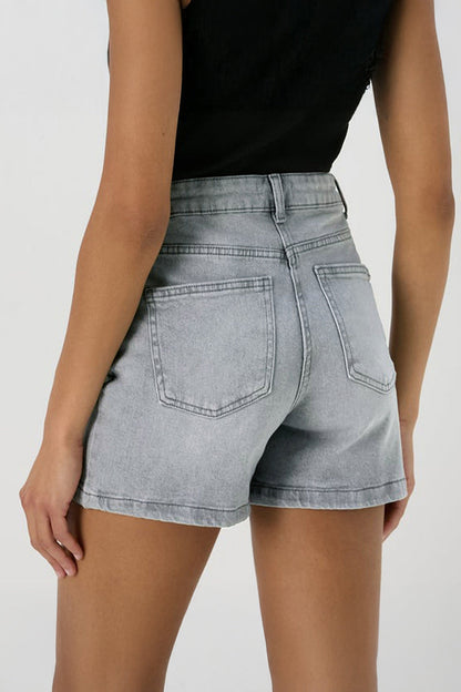 Versatile High Waist Multi-Pocket Denim Shorts