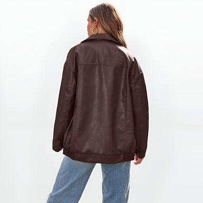 Alore Rebel Oversized Faux Leather Jacket