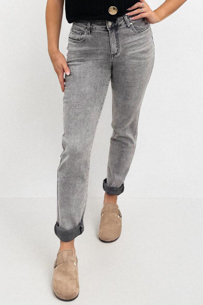 Casual Mid Rise Solid Slim Fit Jeans