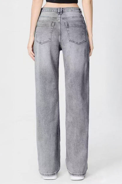 Casual Patchwork Irregular Stitching Flared Jeans