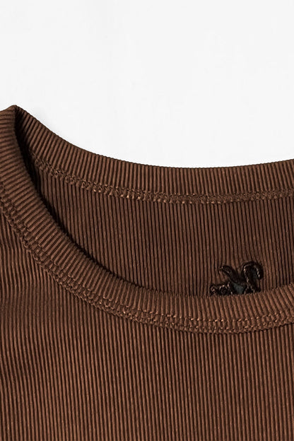 Solid Shelf-Bra Tank Top & Wide-Leg Trousers Summer Co-ord Set