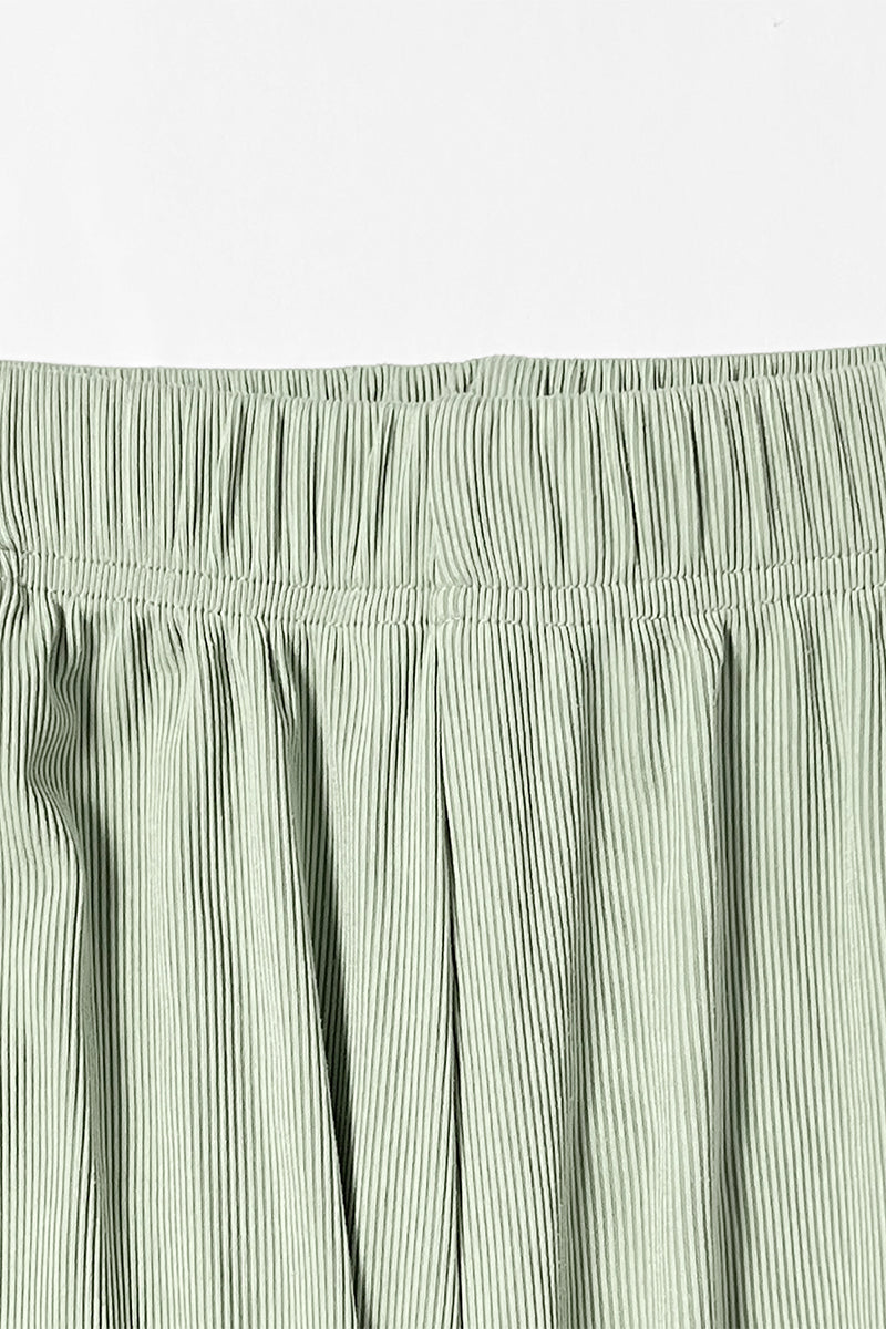 Solid Shelf-Bra Tank Top & Wide-Leg Trousers Summer Co-ord Set