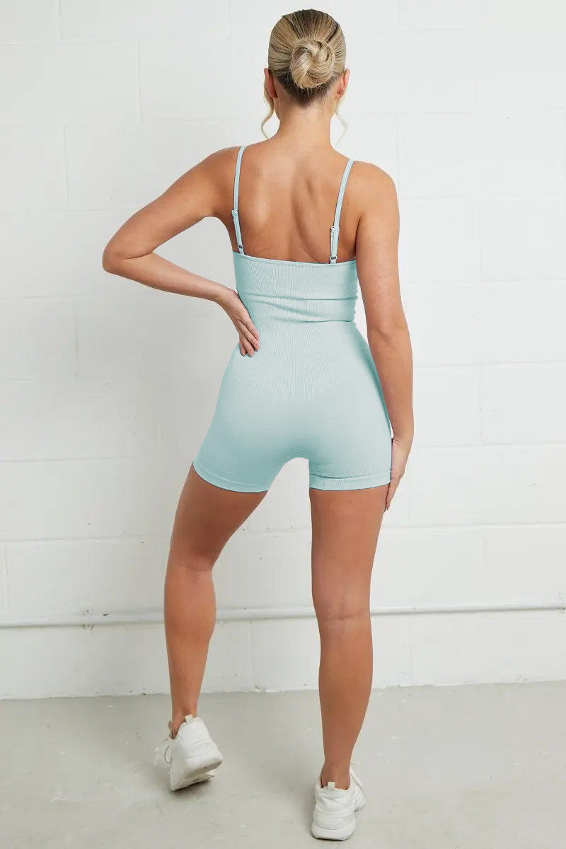 Sports Yoga Solid Color Thin Straps Seamless Playsuit