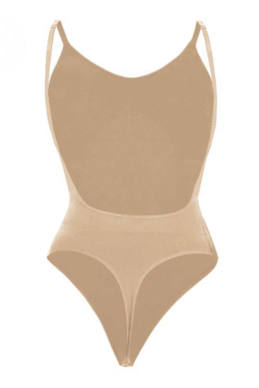 Sexy Solid Color Thin Strap Shaping Bodysuit(Size 8-18UK)