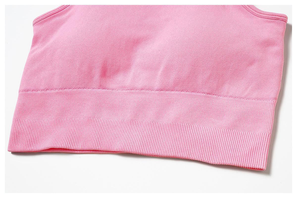 Athleisure Plain U Neck Seamless Shaping Crop Tank With Cups