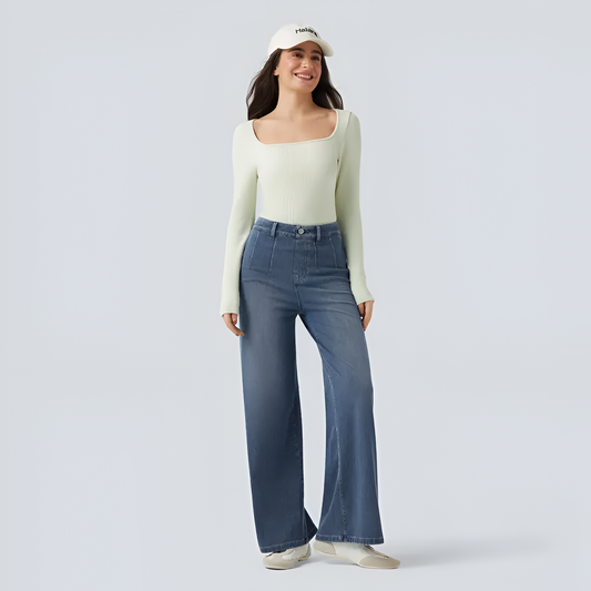 Aloria FlexEase Mid-Rise Wide-Leg Jeans