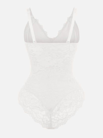 Lace V Neck Full Bodysuit Underwear