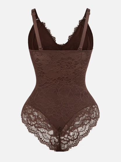 Lace V Neck Full Bodysuit Underwear