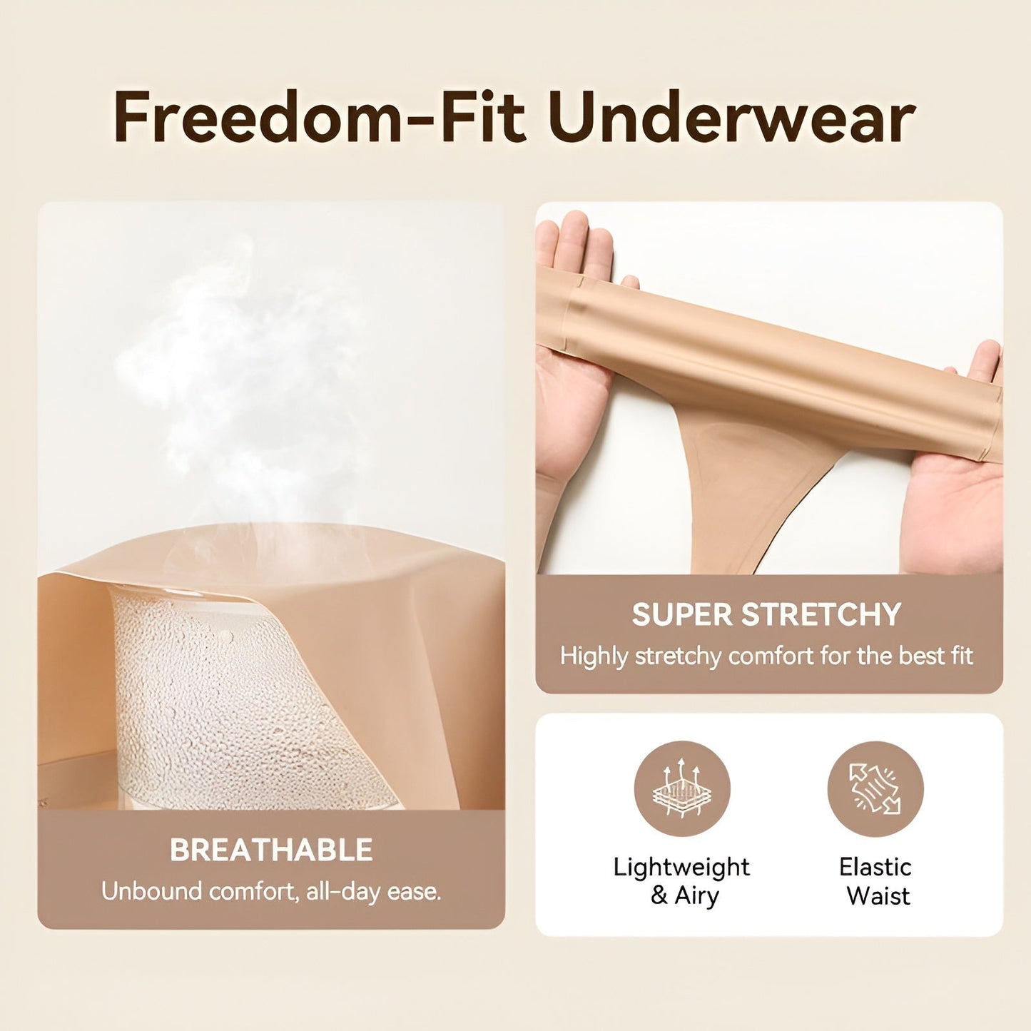 Neria Women's Seamless Cotton Thongs (3-Pack)