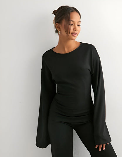 Neria Luxury Wide-Sleeve Sweat