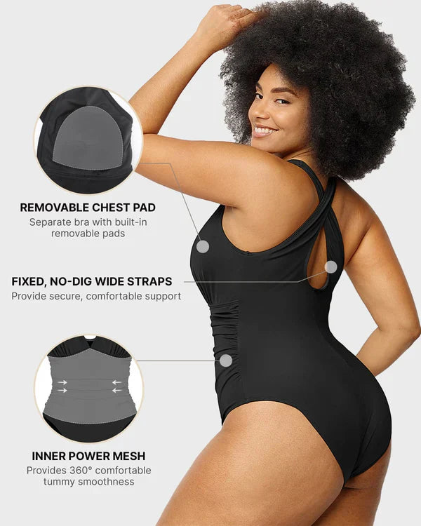 CurveLift™ Ruched One-Piece Sculpting Swimsuit