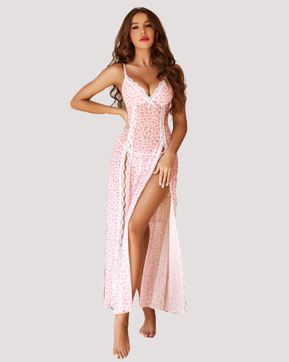 MidnightBloom™ Mesh Split Nightgown