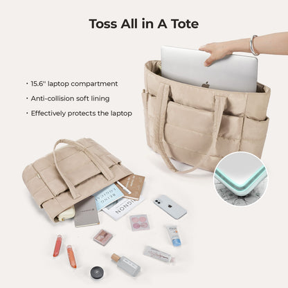 20L Puffy Tote Bag med 15,6" laptoprom