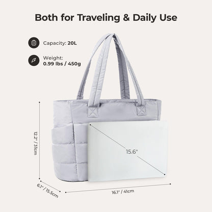 20L Puffy Tote Bag med 15,6" laptoprom