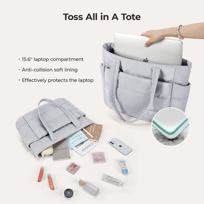 20L Puffy Tote Bag med 15,6" laptoprom