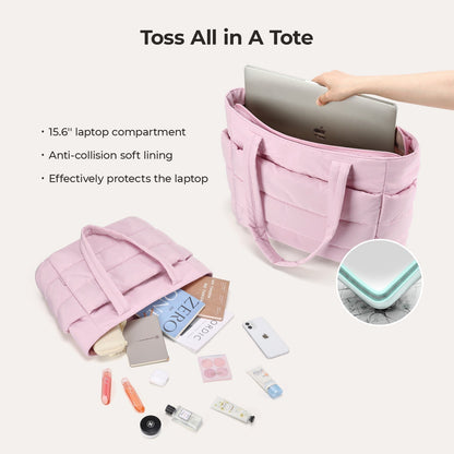 20L Puffy Tote Bag med 15,6" laptoprom