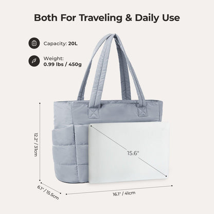 20L Puffy Tote Bag med 15,6" laptoprom