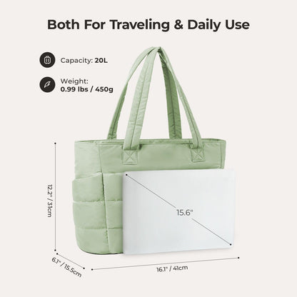 20L Puffy Tote Bag med 15,6" laptoprom