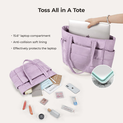 20L Puffy Tote Bag med 15,6" laptoprom