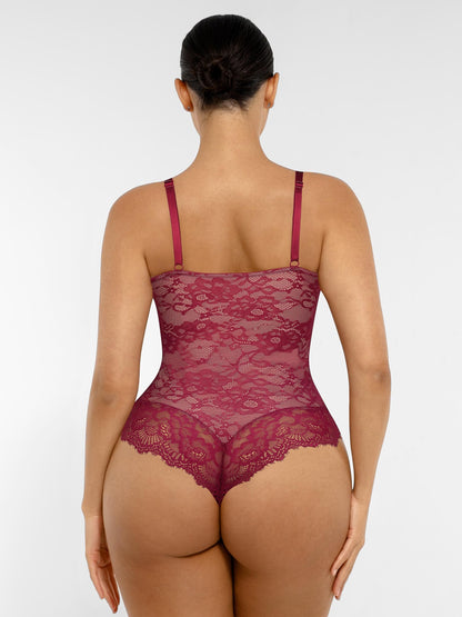 Lace V Neck Full Bodysuit Underwear
