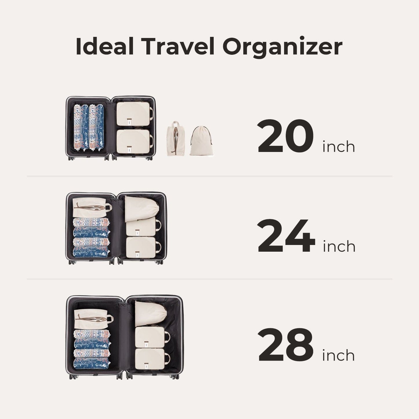 8 PCS Compression Packing Cubes