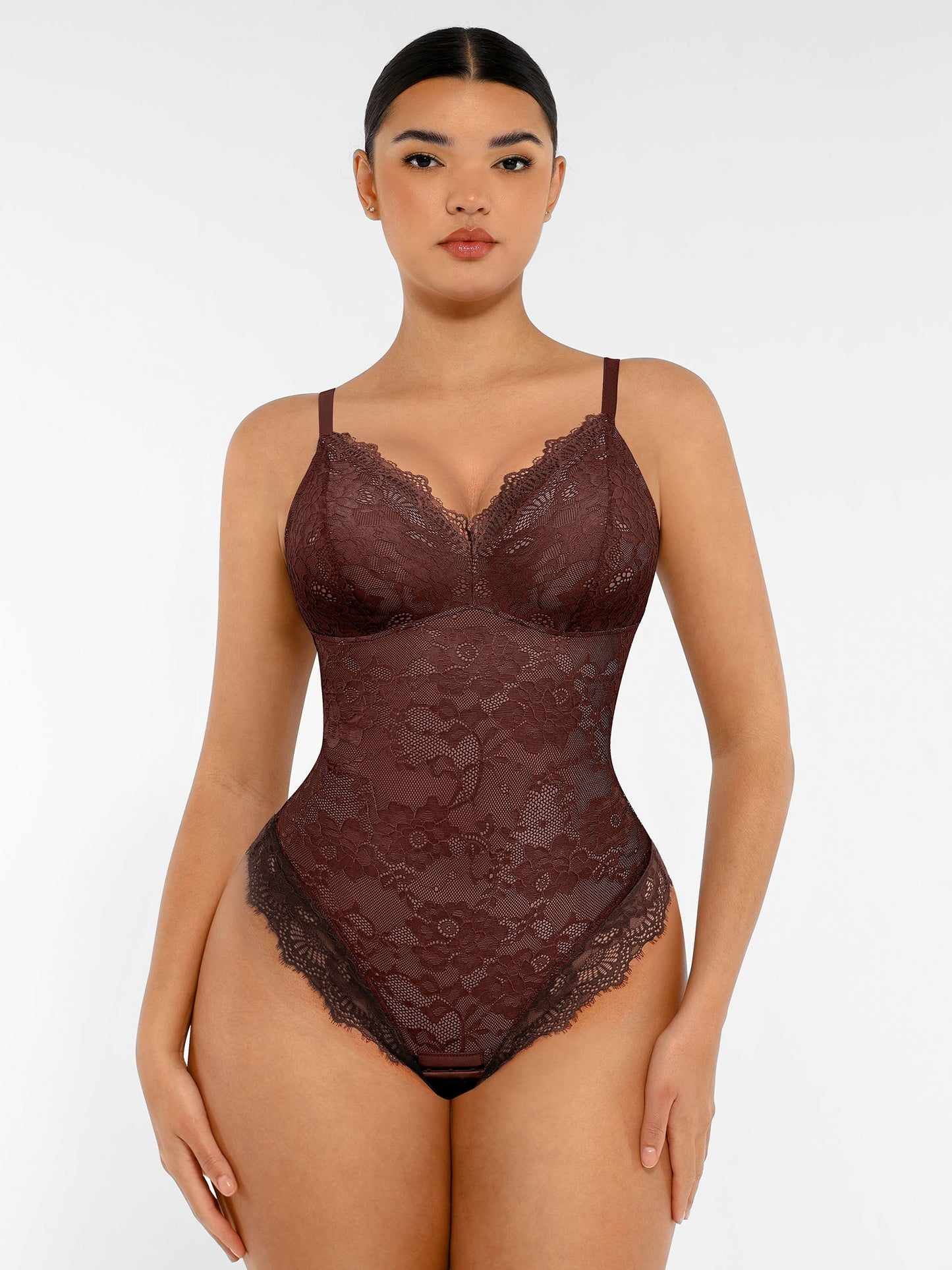 Lace V Neck Full Bodysuit Underwear
