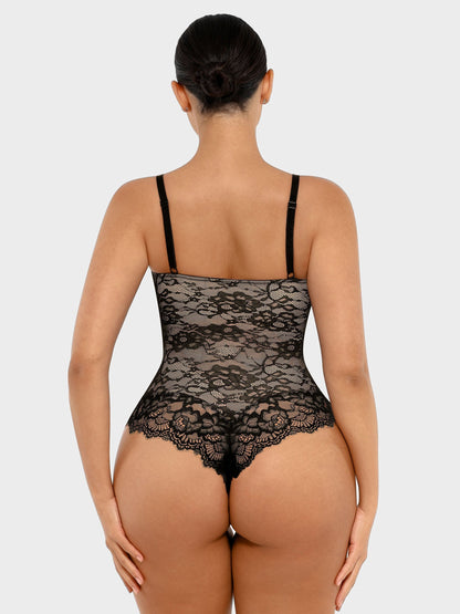 Lace V Neck Full Bodysuit Underwear