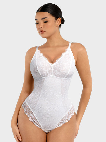 Lace V Neck Full Bodysuit Underwear