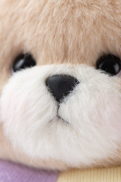 Lina Bear Pocket Series - Rainbow Flower Bear in Purple With Collar (15cm)