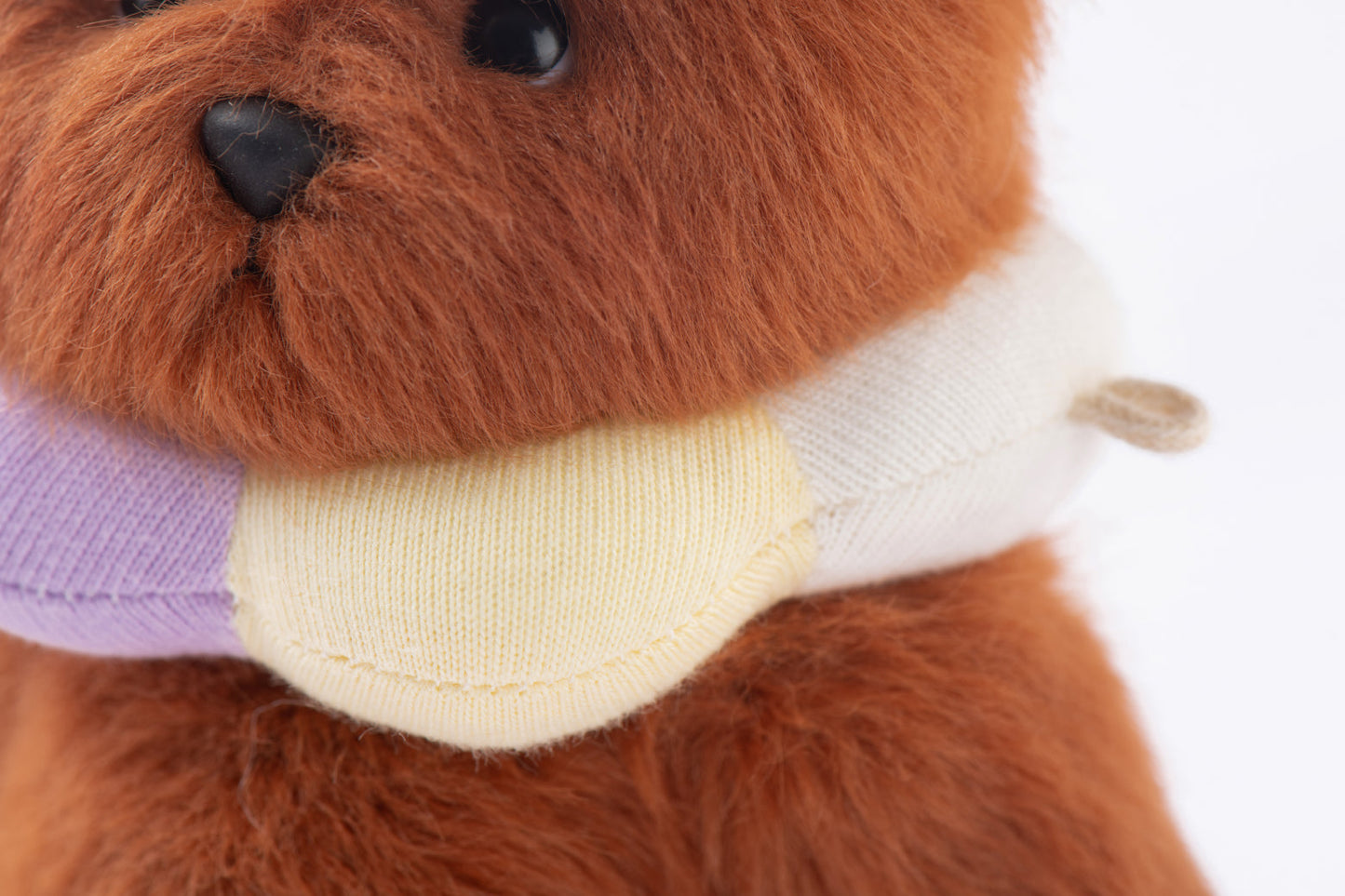 Lina Bear Pocket Series - Rainbow Flower Bear in Chestnut with Collar (15cm)