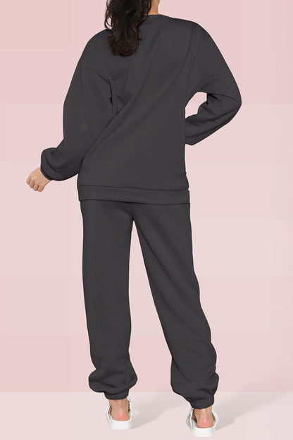 Casual KTH ME Print Loose Sweatshirt & Sweatpants Co-ord