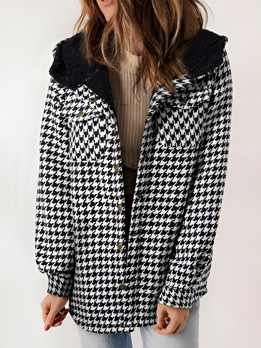 Alore Plaid / Houndstooth Hooded Coat