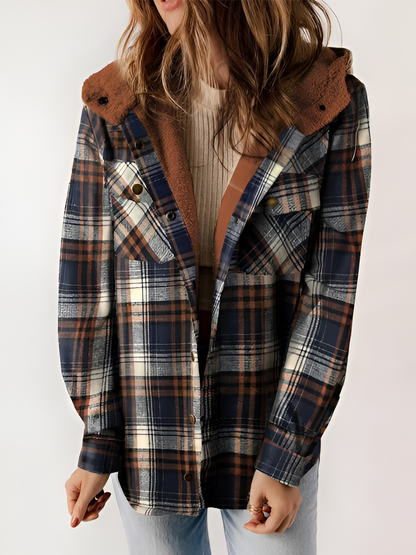 Alore Plaid / Houndstooth Hooded Coat