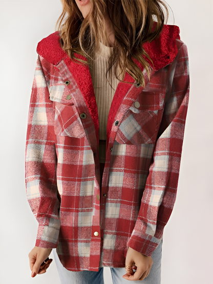 Alore Plaid / Houndstooth Hooded Coat