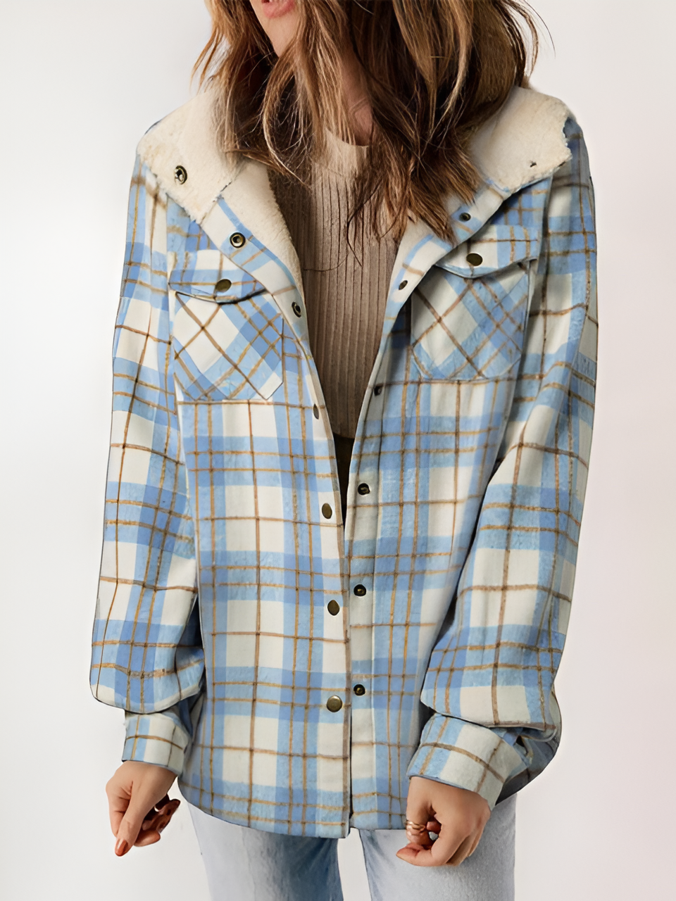 Alore Plaid / Houndstooth Hooded Coat