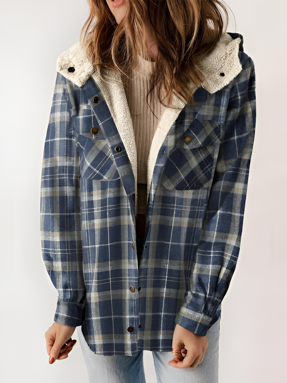 Alore Plaid / Houndstooth Hooded Coat