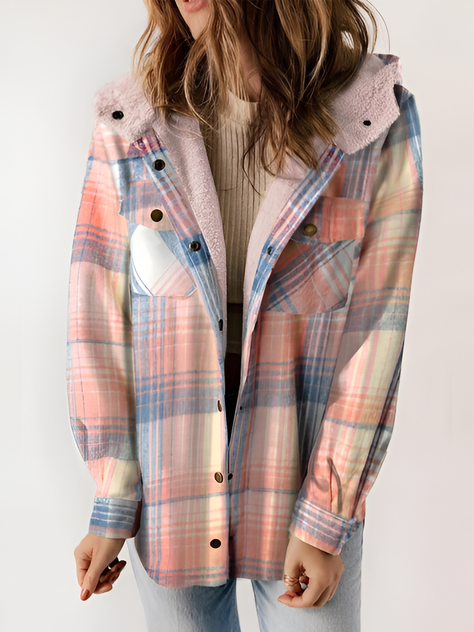 Alore Plaid / Houndstooth Hooded Coat